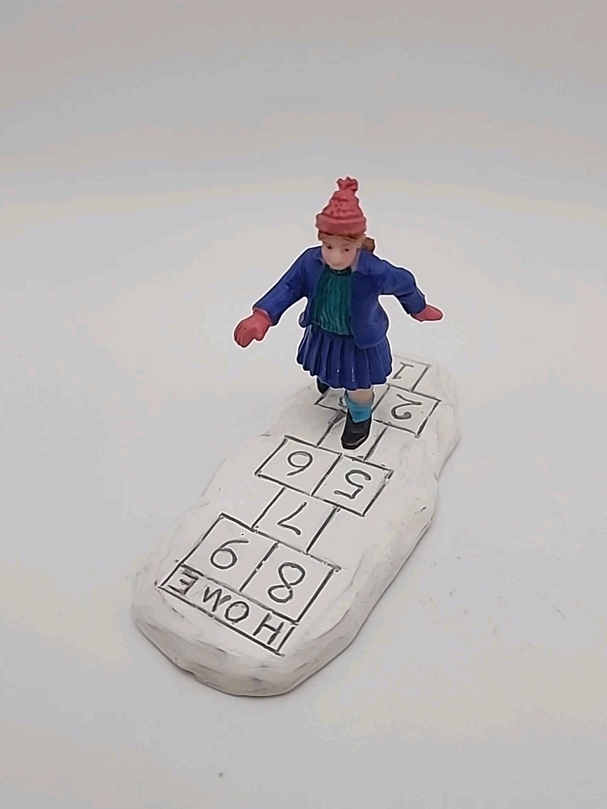 Christmas Village Accessories Hopscotch Girl In Snow Lemax Village Holiday Decor