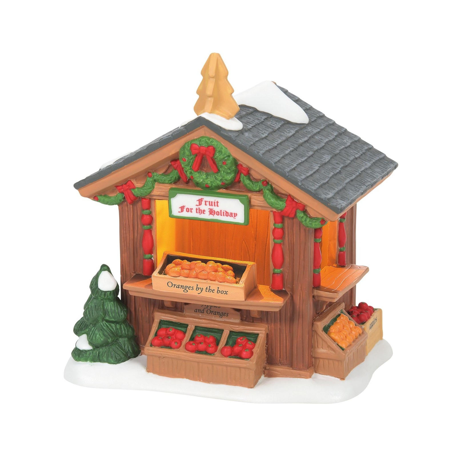 Department 56 Dickens Village Market Fruit Stand Lit Building, 4.8 Inch.