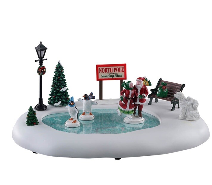 Lemax North Pole Skating Rink -Animated Holiday Village/Train/Carnival Accent