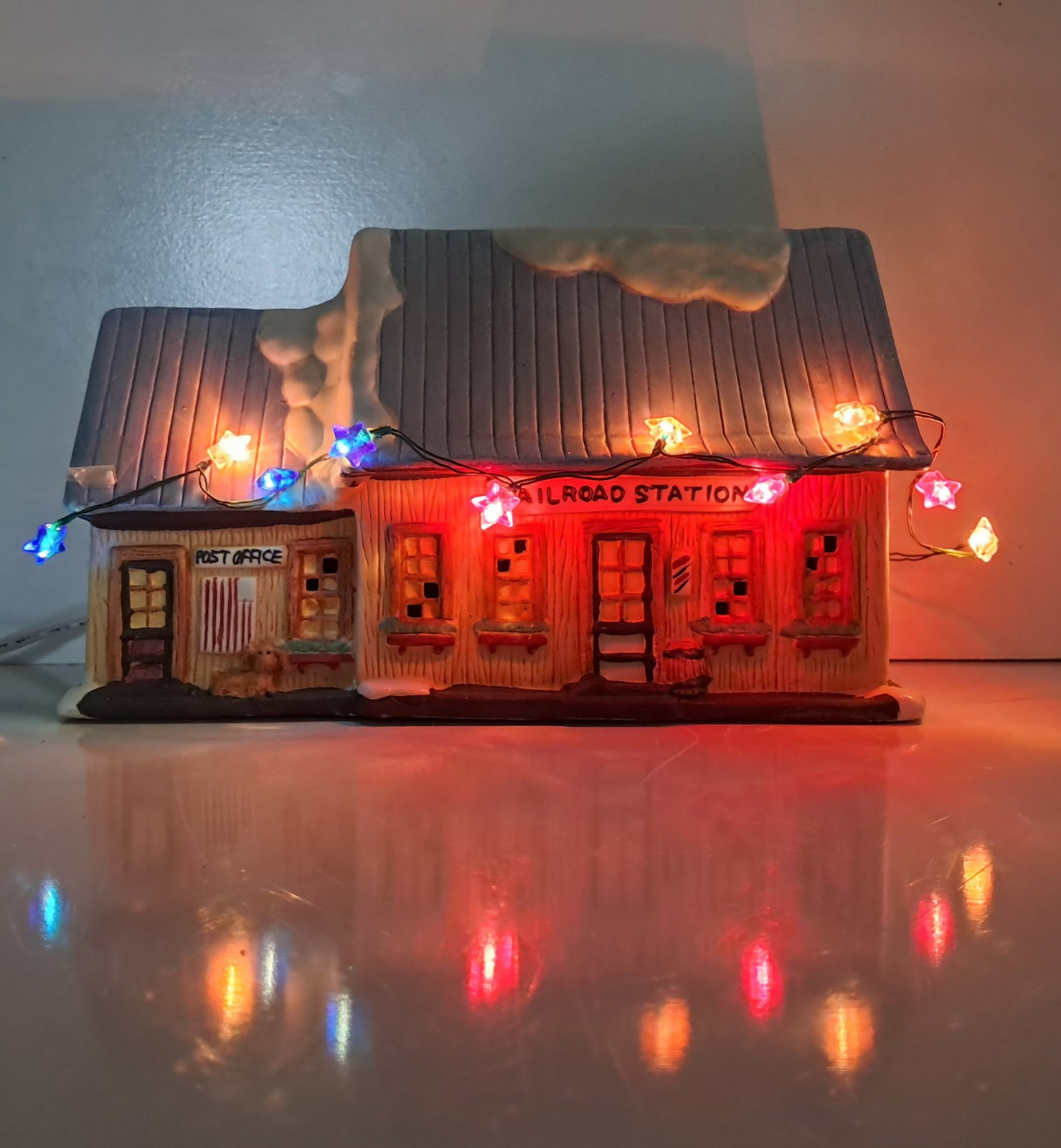 Vintage Americana Railroad Post Office Porcelain Collectible 1991 Thailand