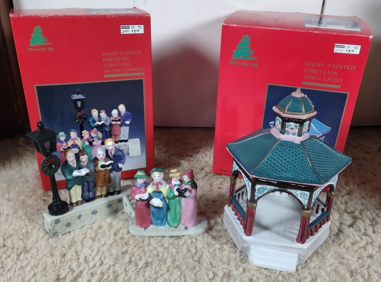 Christmas Porcelain Lemax Accessories Gazebo & Carolling On The Common 1993