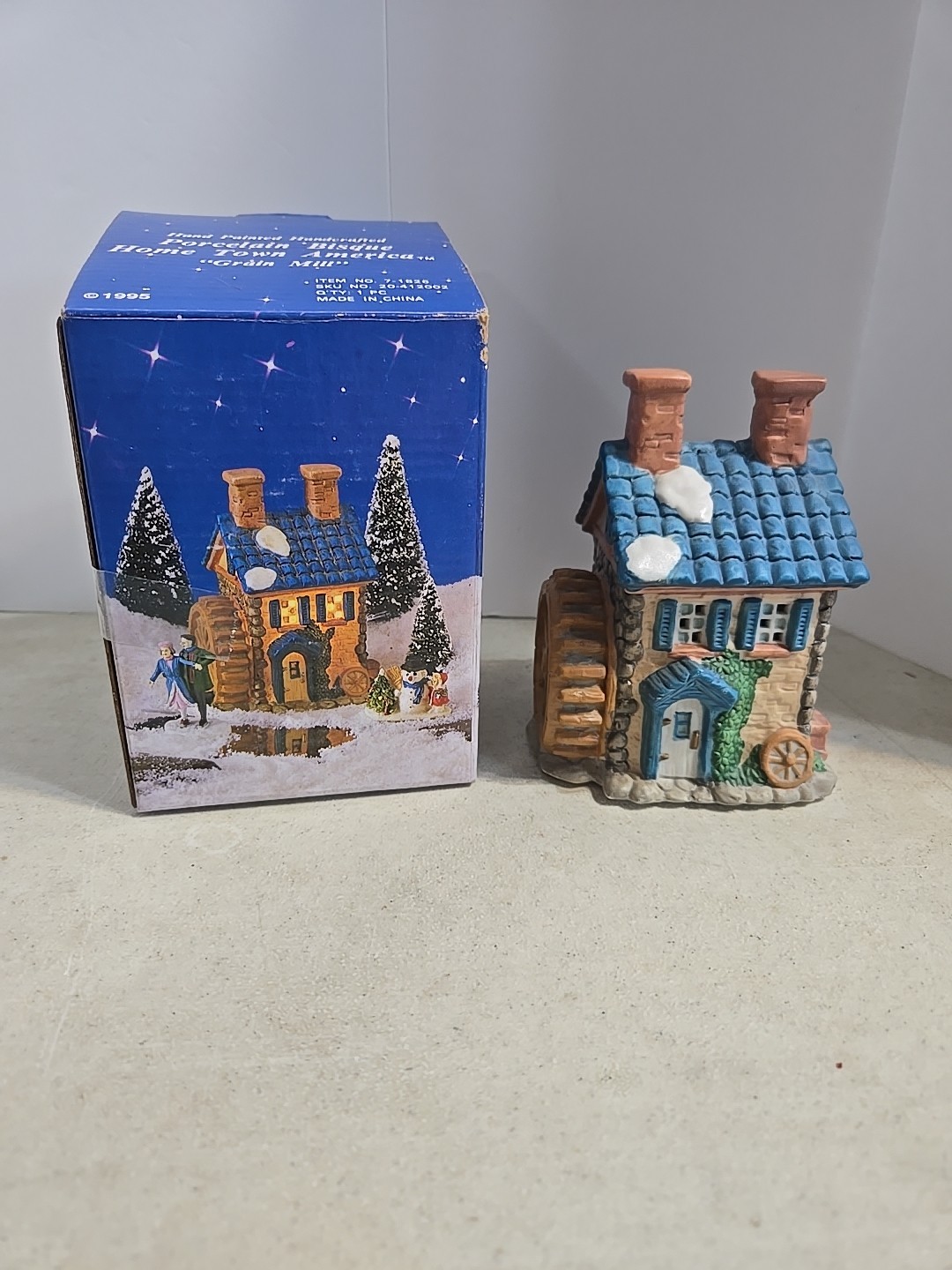 Home Town America 1995 Porcelain Christmas Village “Grain Mill”