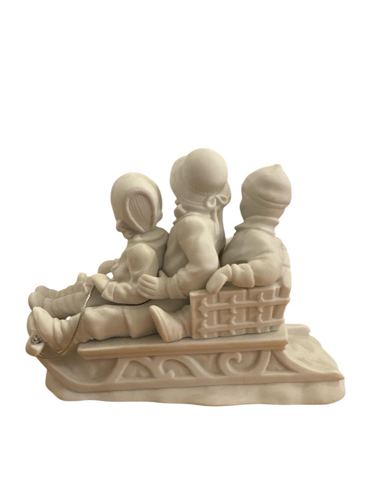 Dept 56 Christmas Winter Silhouette Sledding In The Snow White Figurine 78492