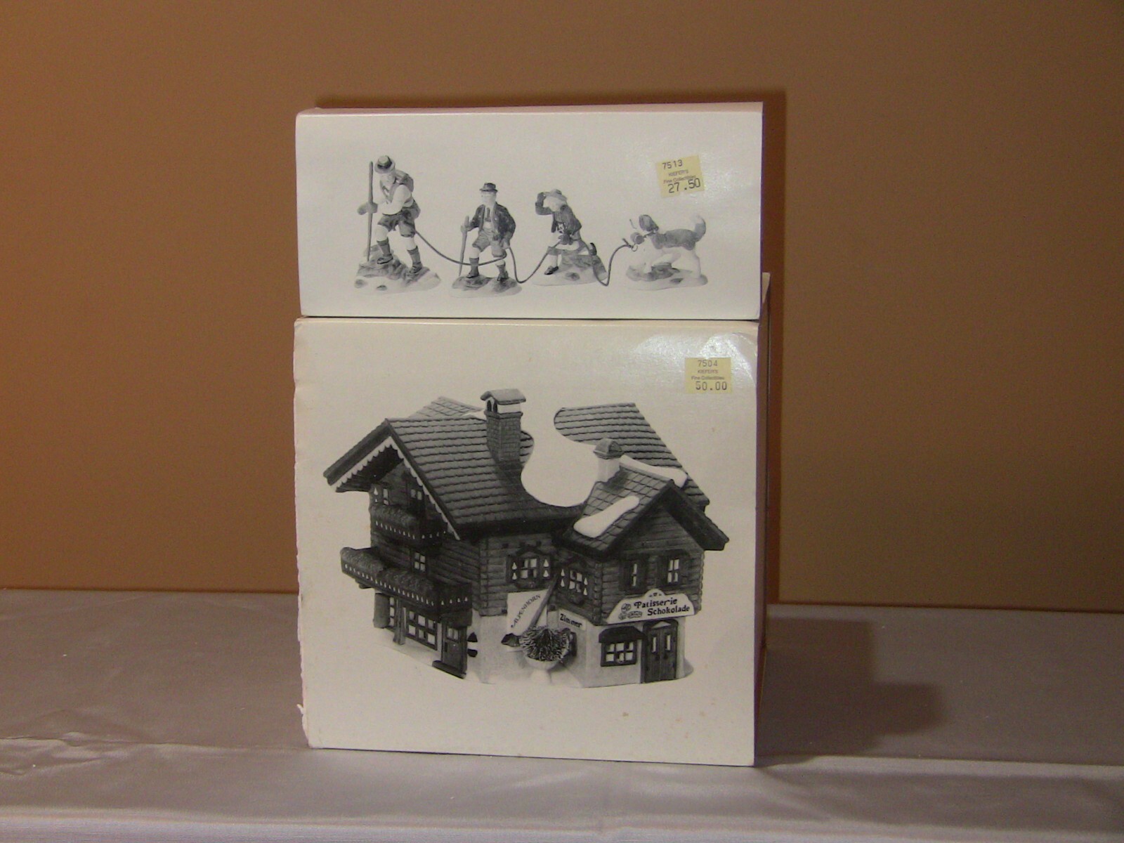 Dept 56 Alpine Village 5612-0 sports shop and 5613-8 Climb Every Mountain