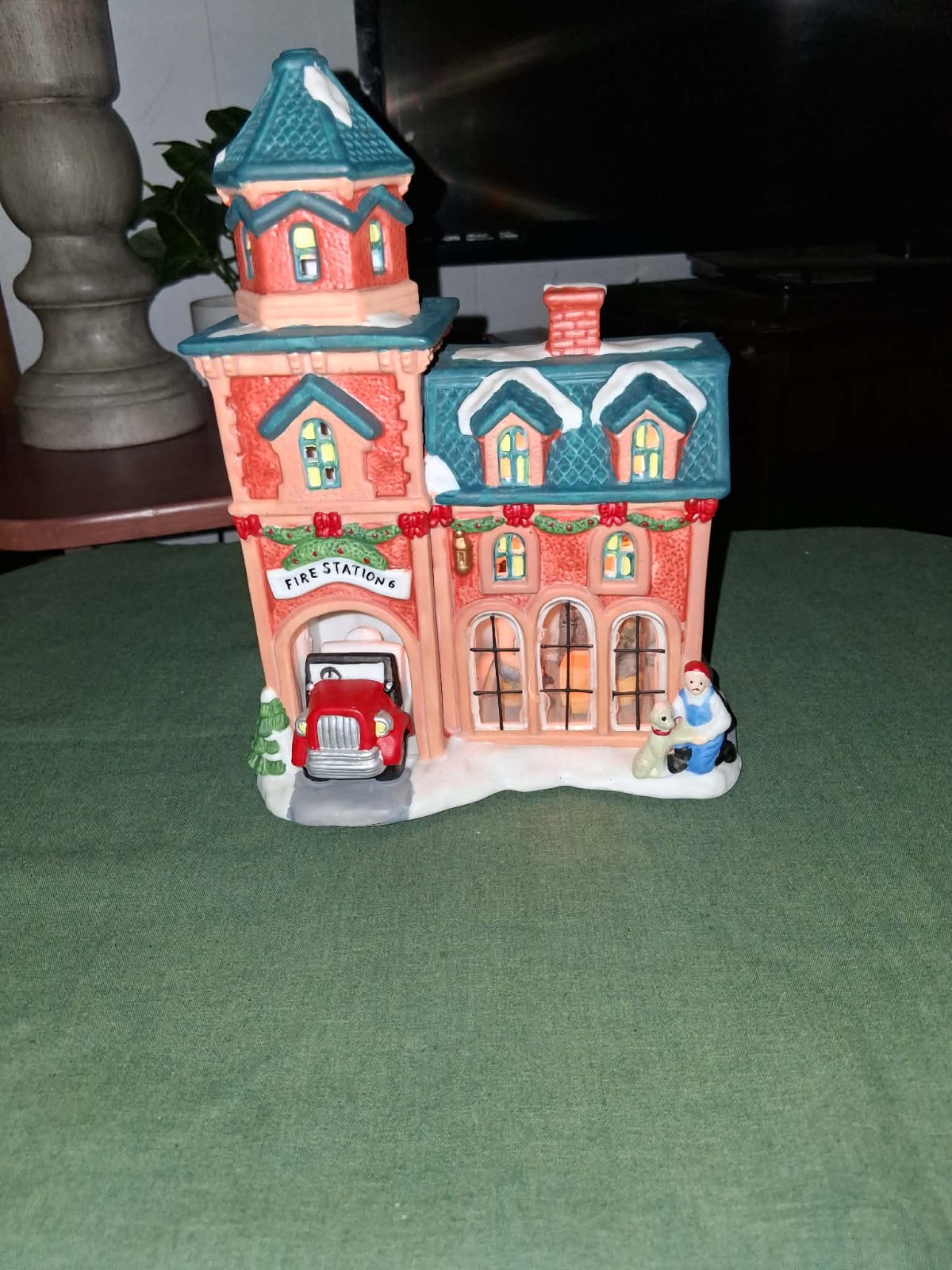 Vtg. Kmart Fire Station No. 6 Trim A Home Collection Christmas Village House