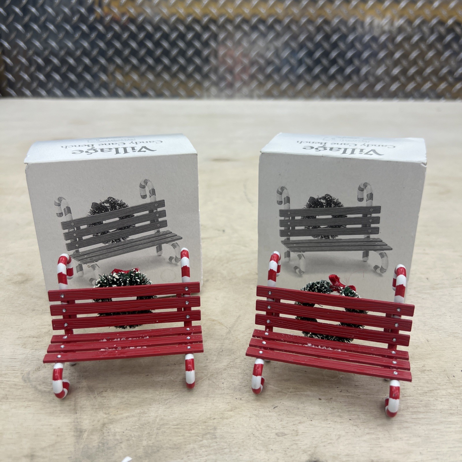 DEPT 56 VILLAGE #52669 “CANDY CANE BENCH” (LOT OF 2) BRAND NEW IN BOX