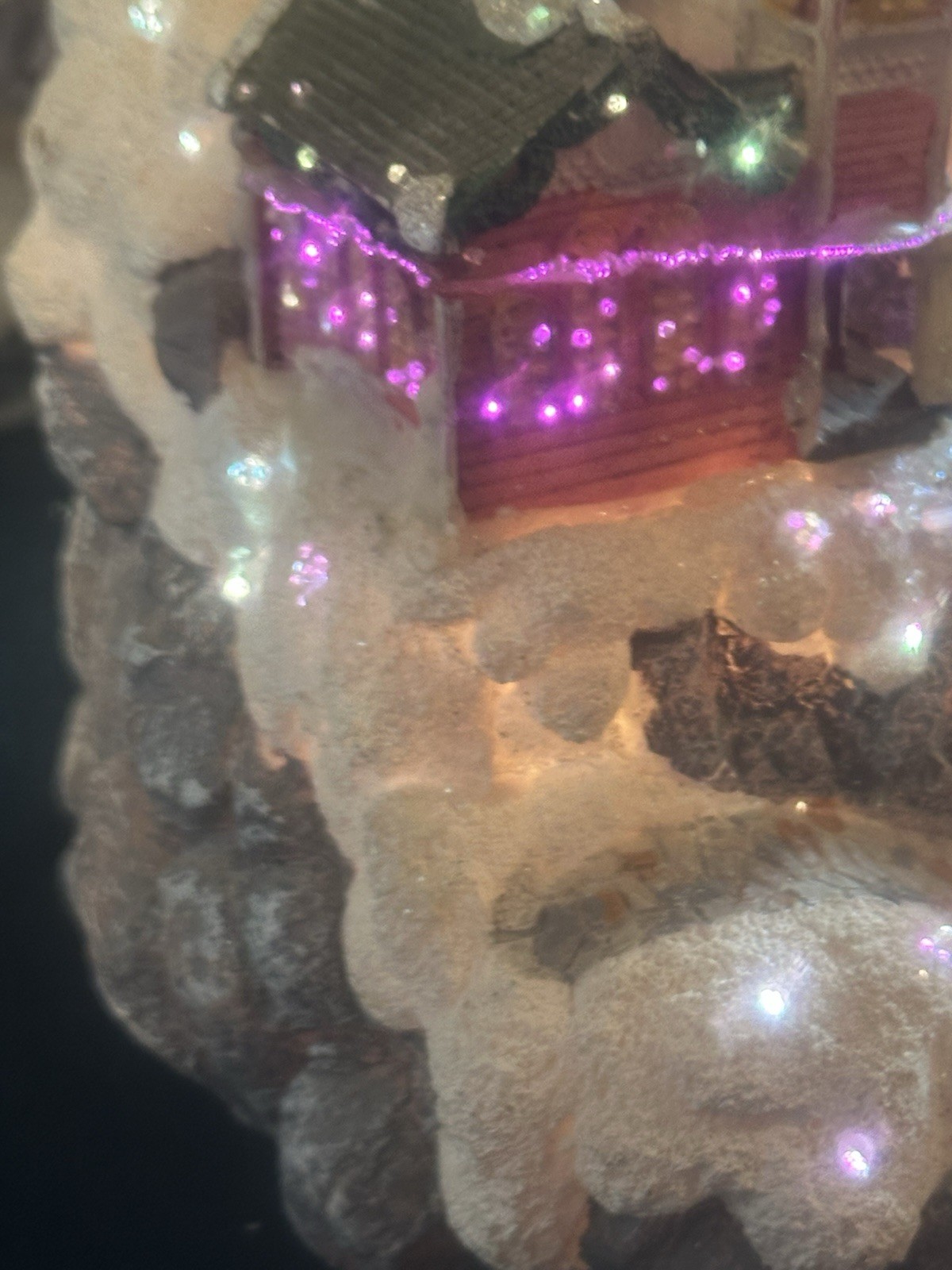 Puelo Fiber Optic Color Changing Christmas Village Vintage Christmas Decor