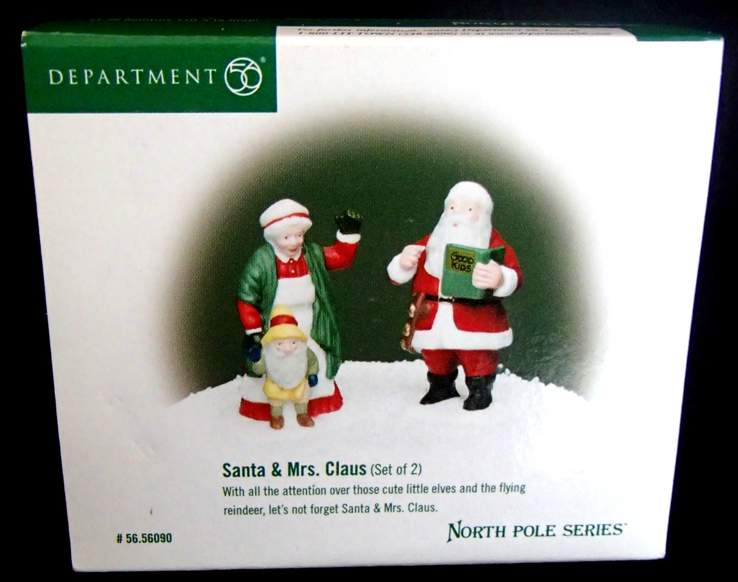 Dept 56 Santa & Mrs. Claus North Pole Series #56.56090 Set of 2 Retired