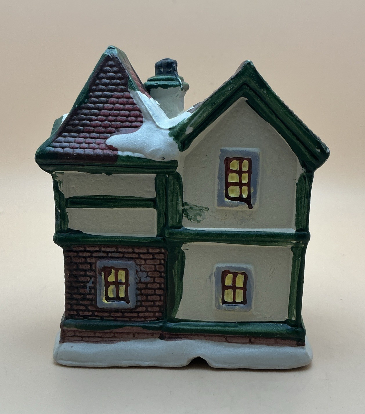 Vintage Miniature Porcelain or Ceramic Christmas Village Bakery House