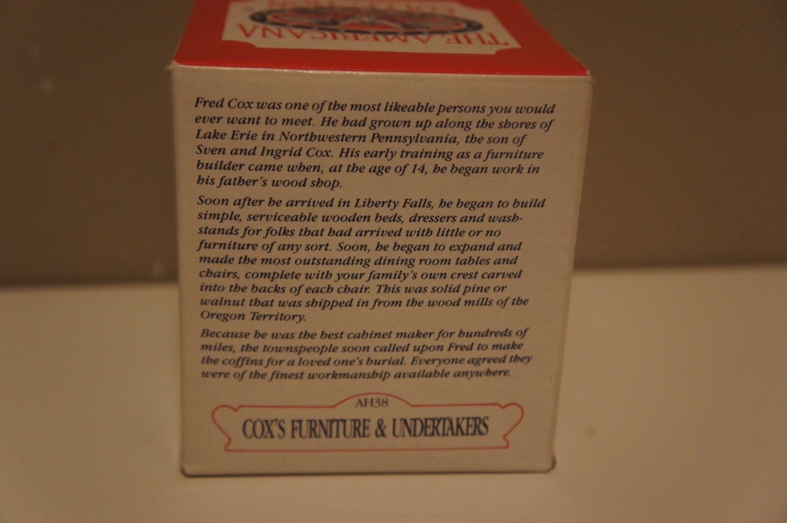 THE AMERICANA COLLECTION LIBERTY FALLS COX’S FURNITURE & UNDERTAKERS AH38
