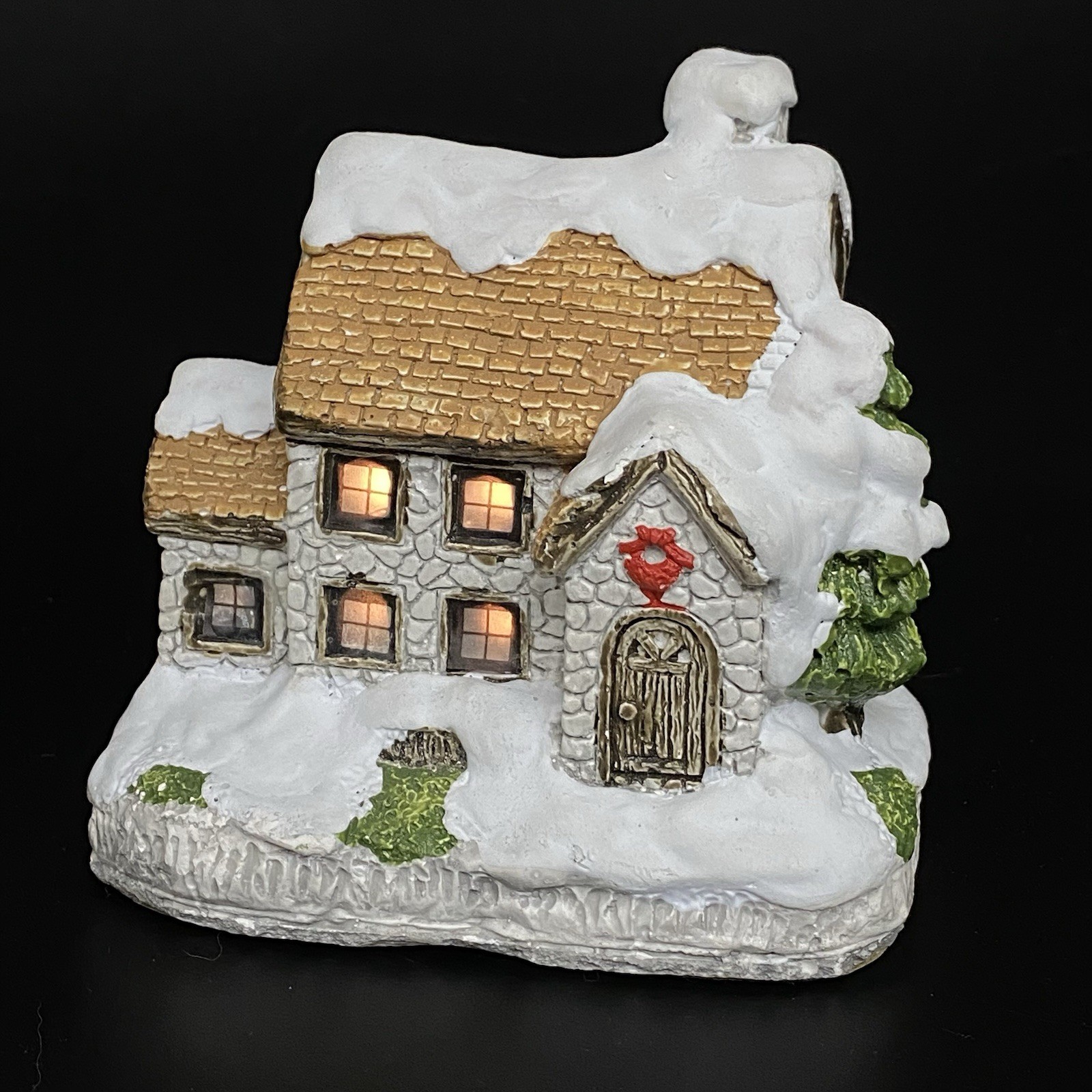 Snowy Ceramic Christmas Holiday Cottage Light-Up Figurine House Village