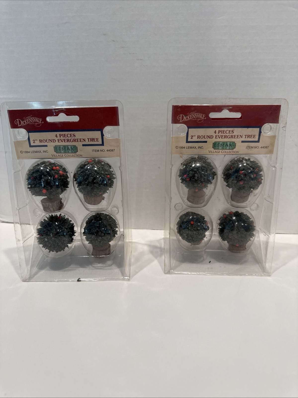 Lemax Round Evergreen Tree 2 Packs (8 Trees) Christmas Village 2″ Accessory Set