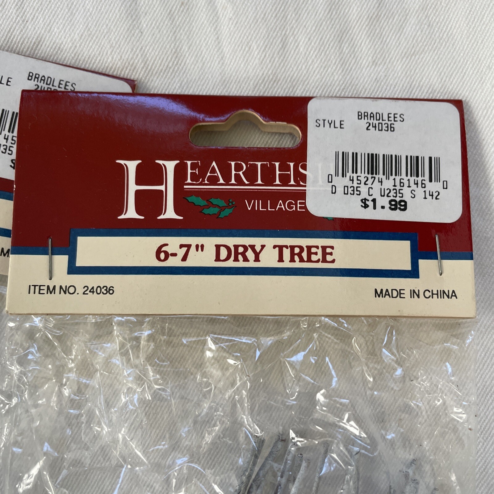 Lemax Hearthside Village 6-7in Dry Birch Tree Lot Of 2 Vintage 90s New Old Stock