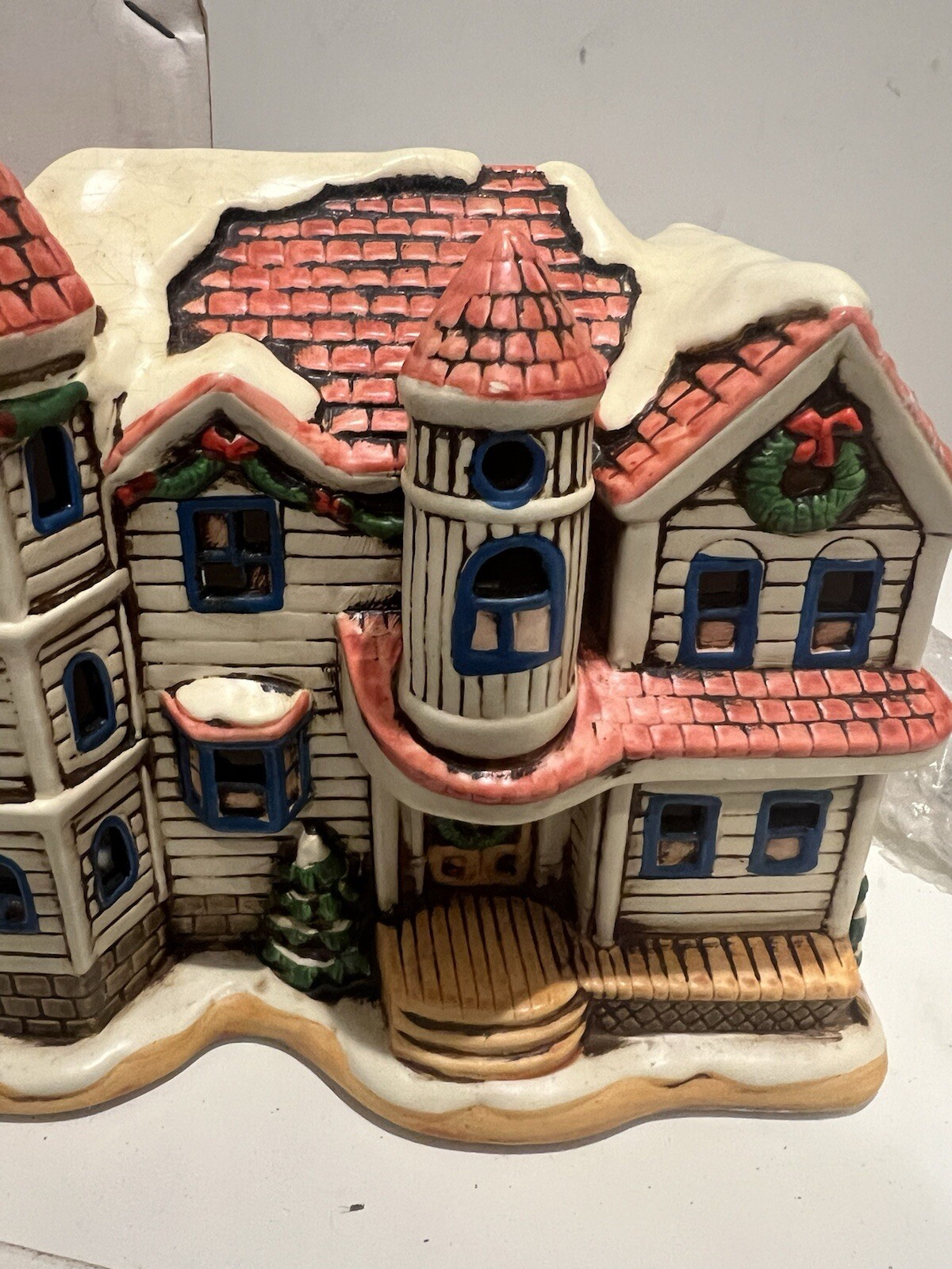 Lefton China Byron Wood The Victoria Village Houses Hand painted 1989 07735