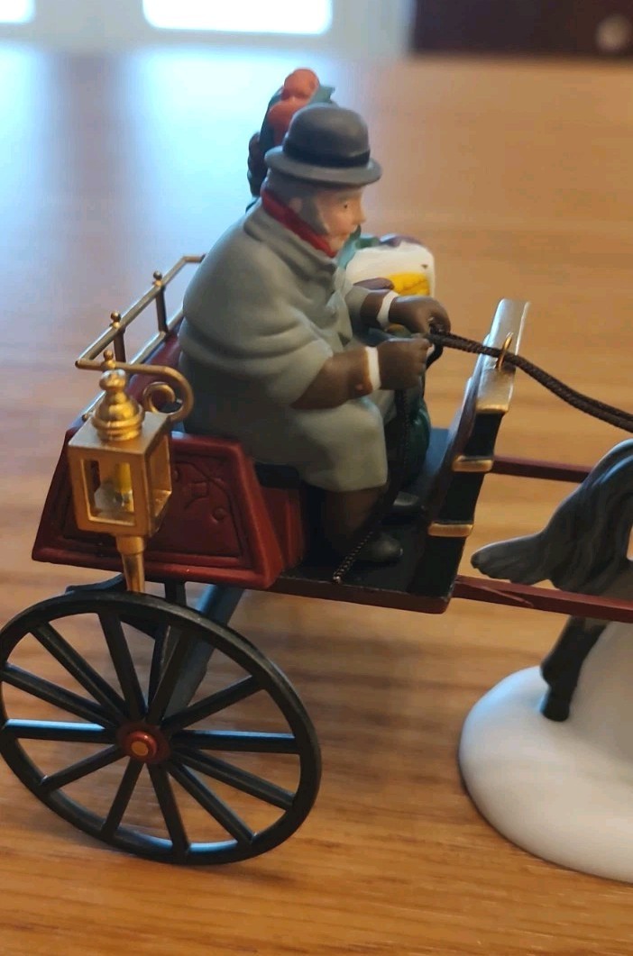 Vintage Dept 56 Red Christmas Sulky 58401 1996 Heritage Village Horse RET’D