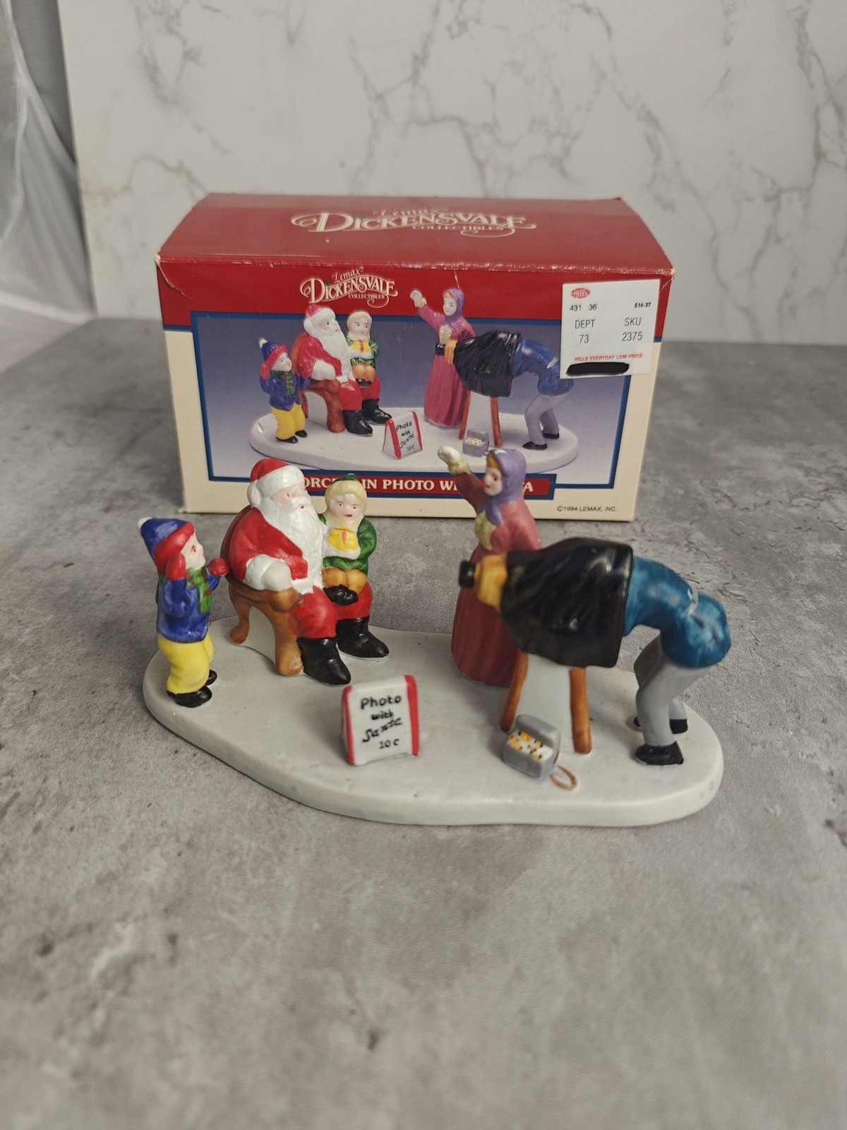Lemax Dickensvale Christmas Village Collectible Photo With Santa Vintage