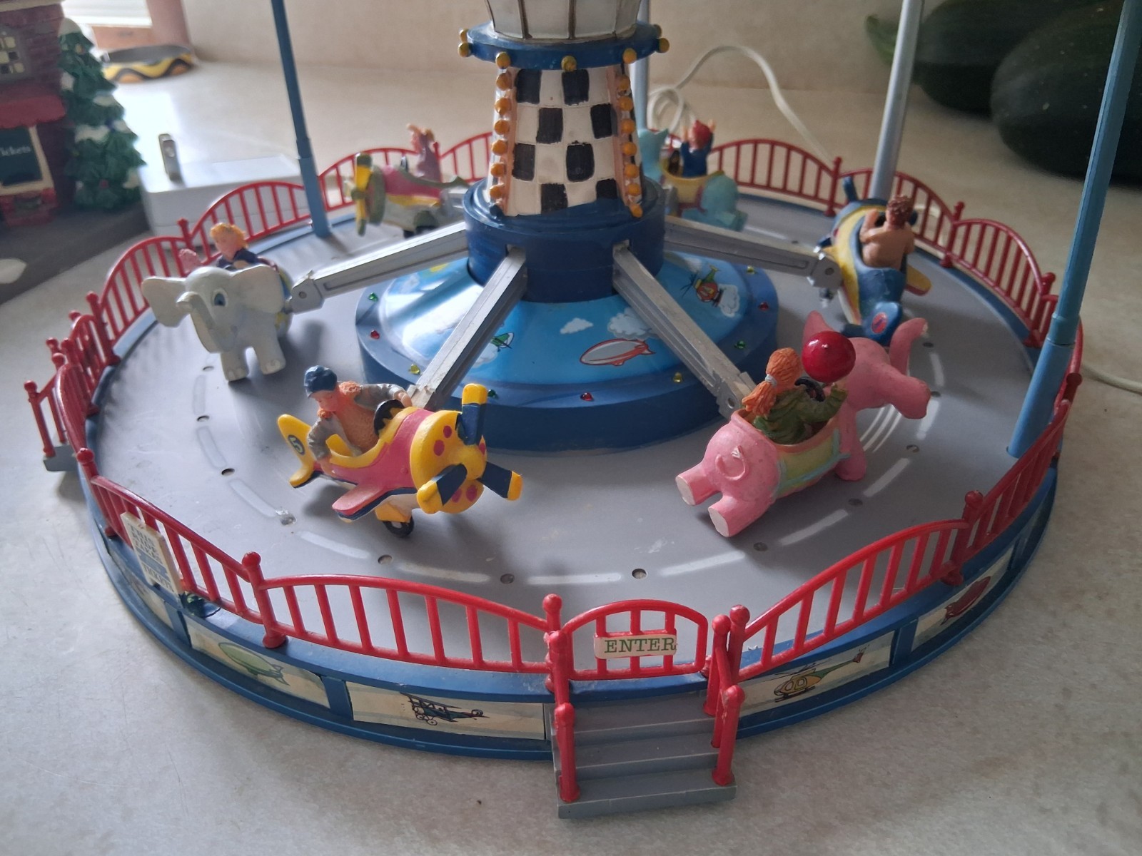 Lemax Christmas Carnival Ride 74703 Junior Flight School Vintage Rare Retired
