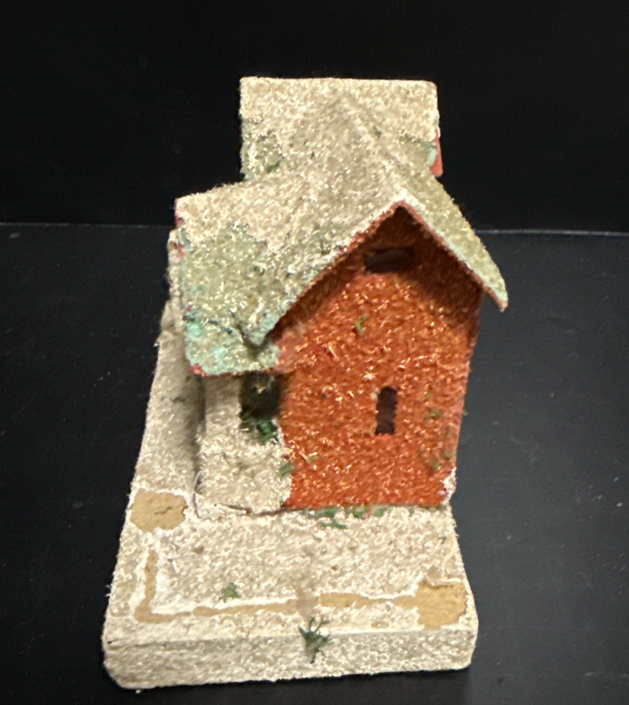 Putz House Japan Christmas Cardboard Glitter House Vintage Decor Building Japan