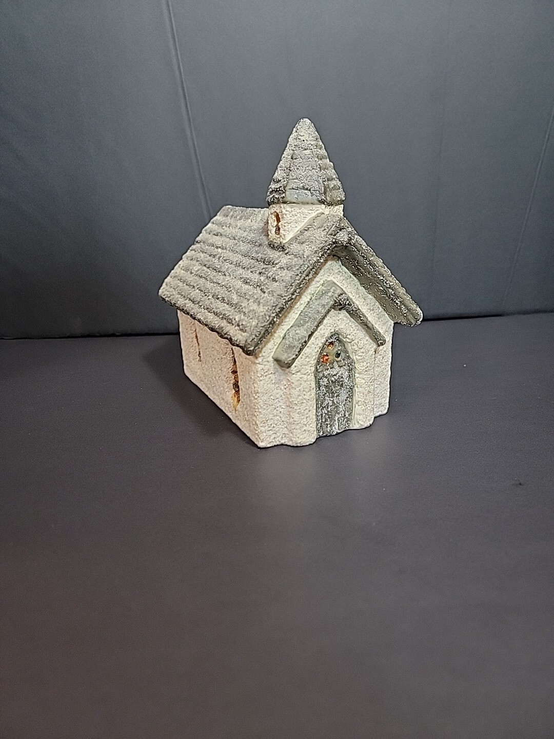 Vintage Handmade Ceramic Christmas Church Textured