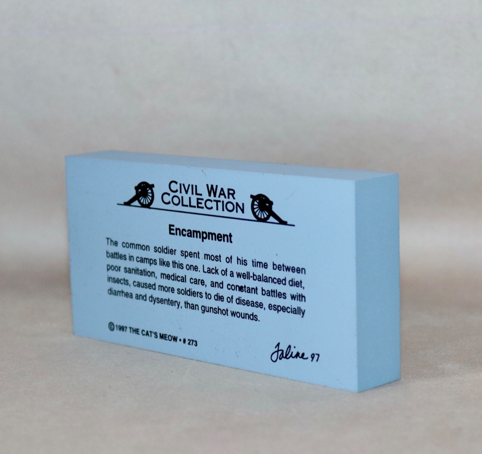 Civil War Collection ~ Encampment ~ 1997 Faline Cats Meow Shelf Sitter Accessory