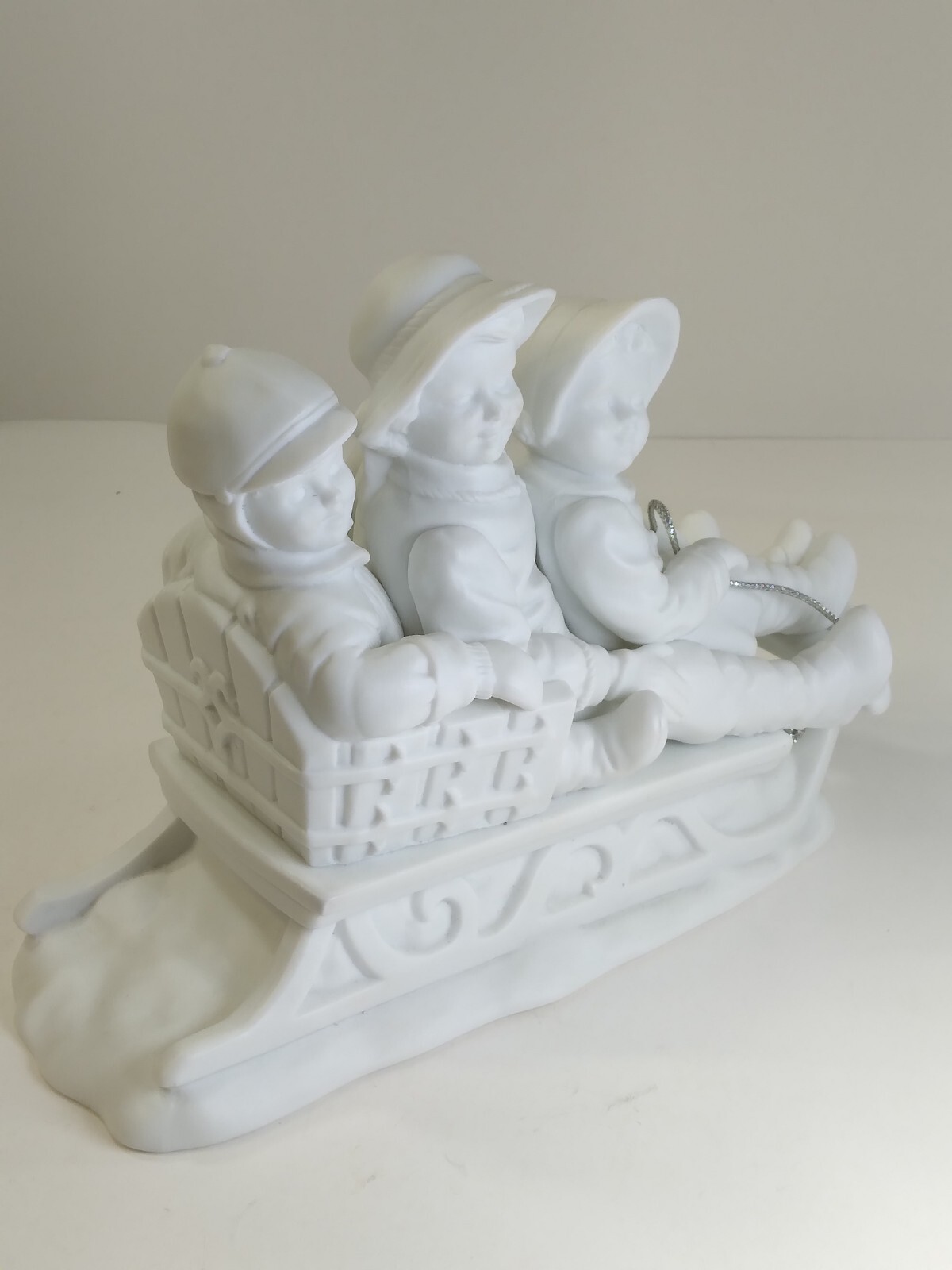 Dept 56 Christmas Winter Silhouette Sledding In The Snow White Figurine 78492