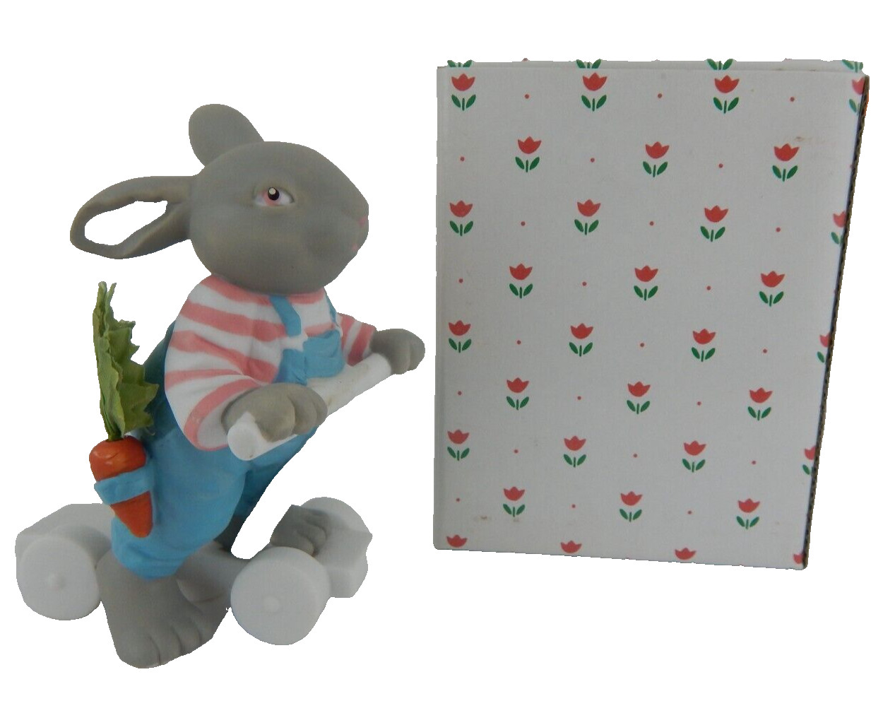 Dept 56 Hide-A-Way Hollow Easter Bunny Boy on Scooter w/ Carrots 74799 w/ Bx 19