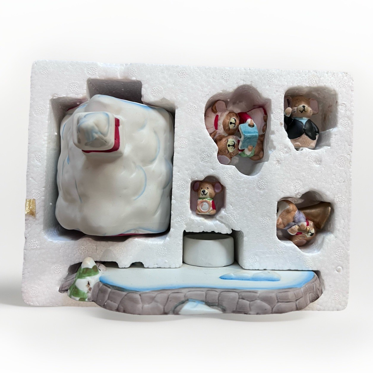 Vintage JASCO Christmas Mouse Carolers Set Hand Painted Bisque