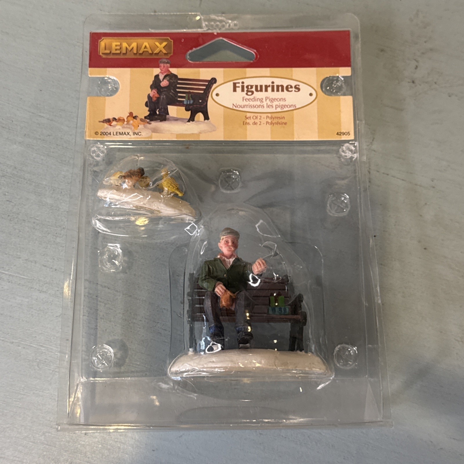 LEMAX Feeding Pigeons Set Of 2 Figurines #42905 Christmas Village – In Packaging