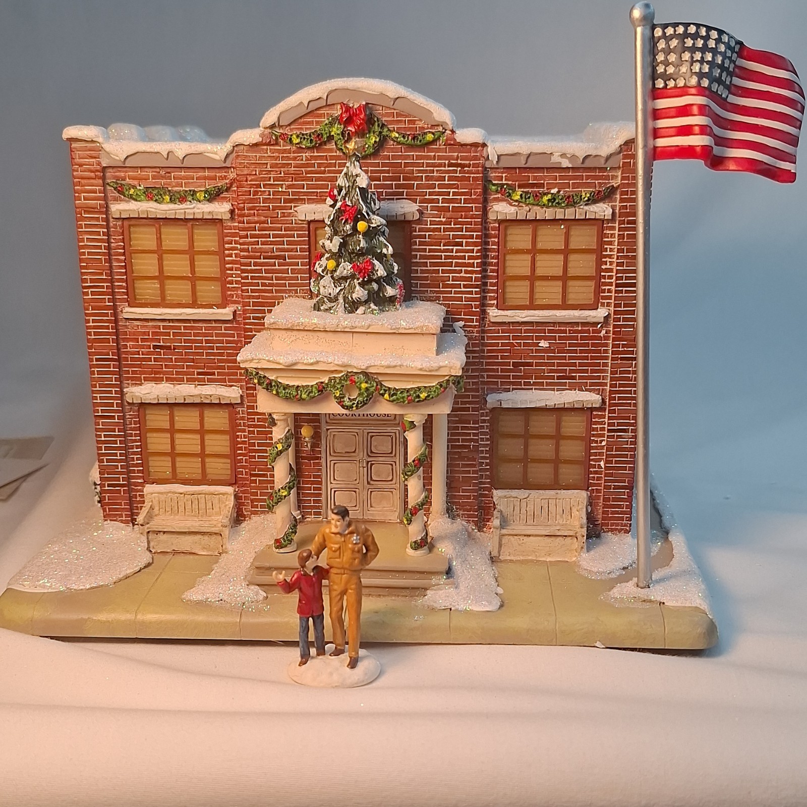 Hawthorne Village Mayberry Courthouse Illuminated Hand Painted Andy & Opie 2006