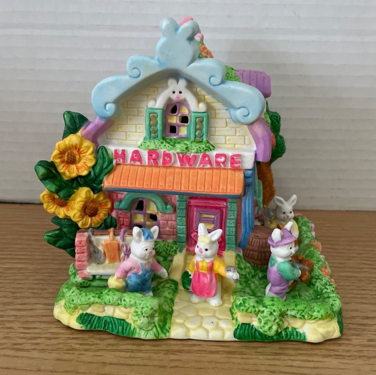 Vtg Cottontale Cottages Hardware Store Easter Bunny Village House Joann Fabrics