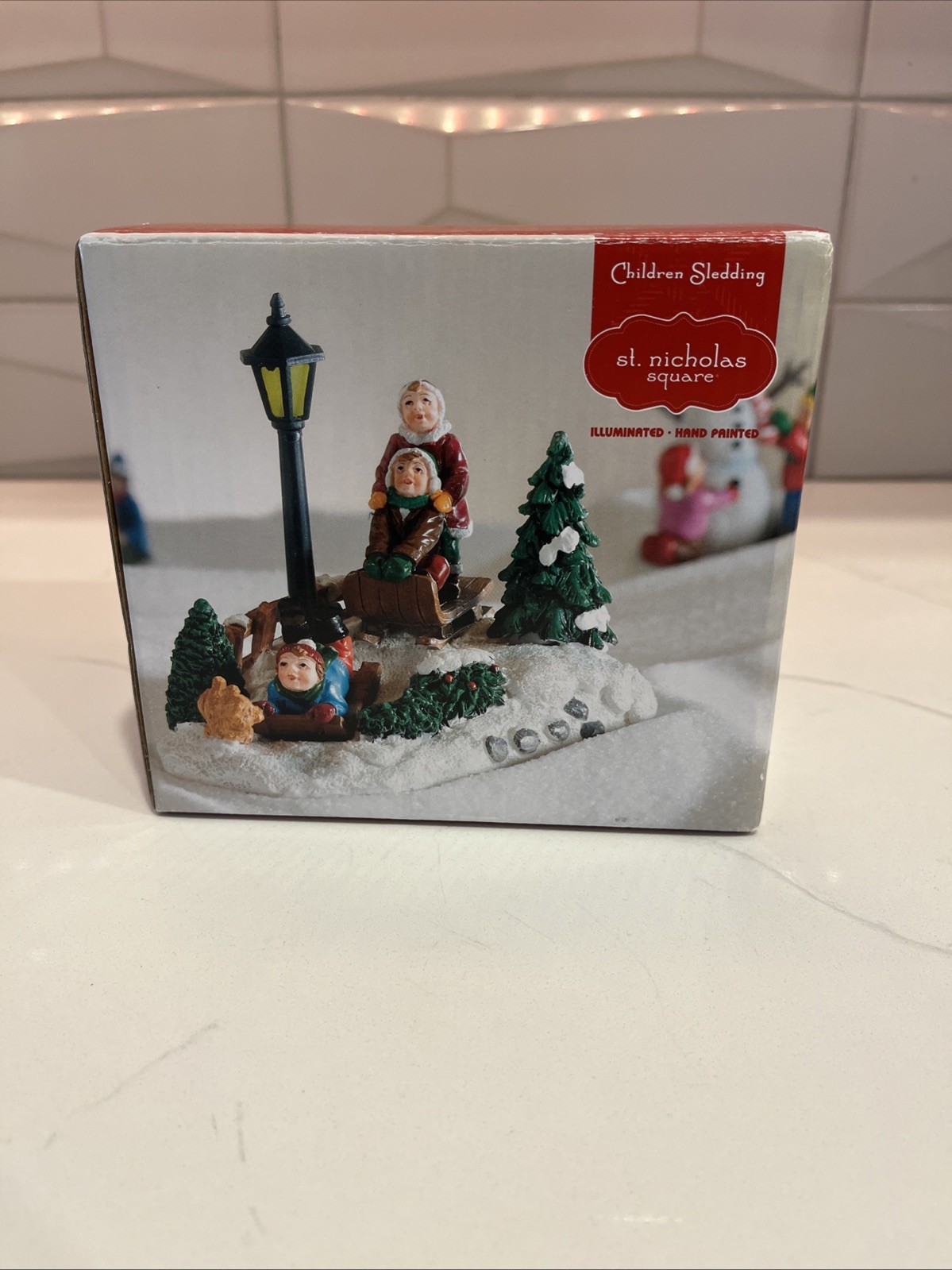 St. Nicholas Square Children Sledding with Box