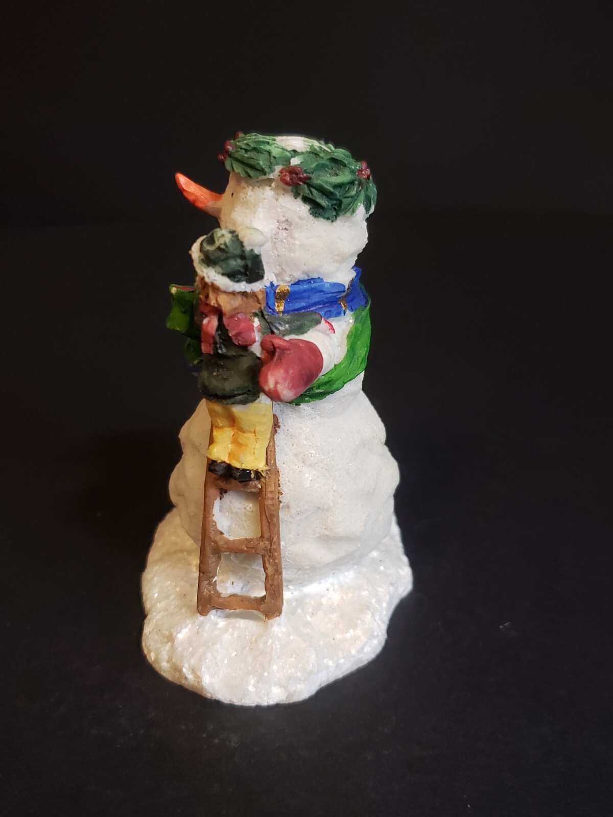 Holiday Time Santas Workbench Christmas Village Children Building A Big Snowman