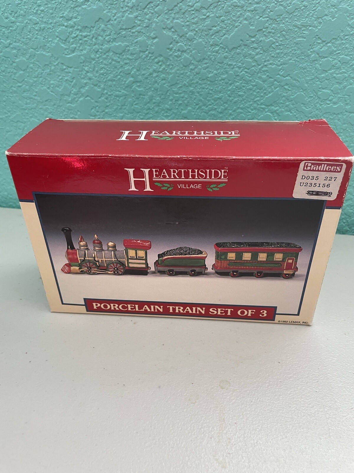 Lemax “Train Set of 3” Hearthside 1992 Christmas Porcelain Figurines