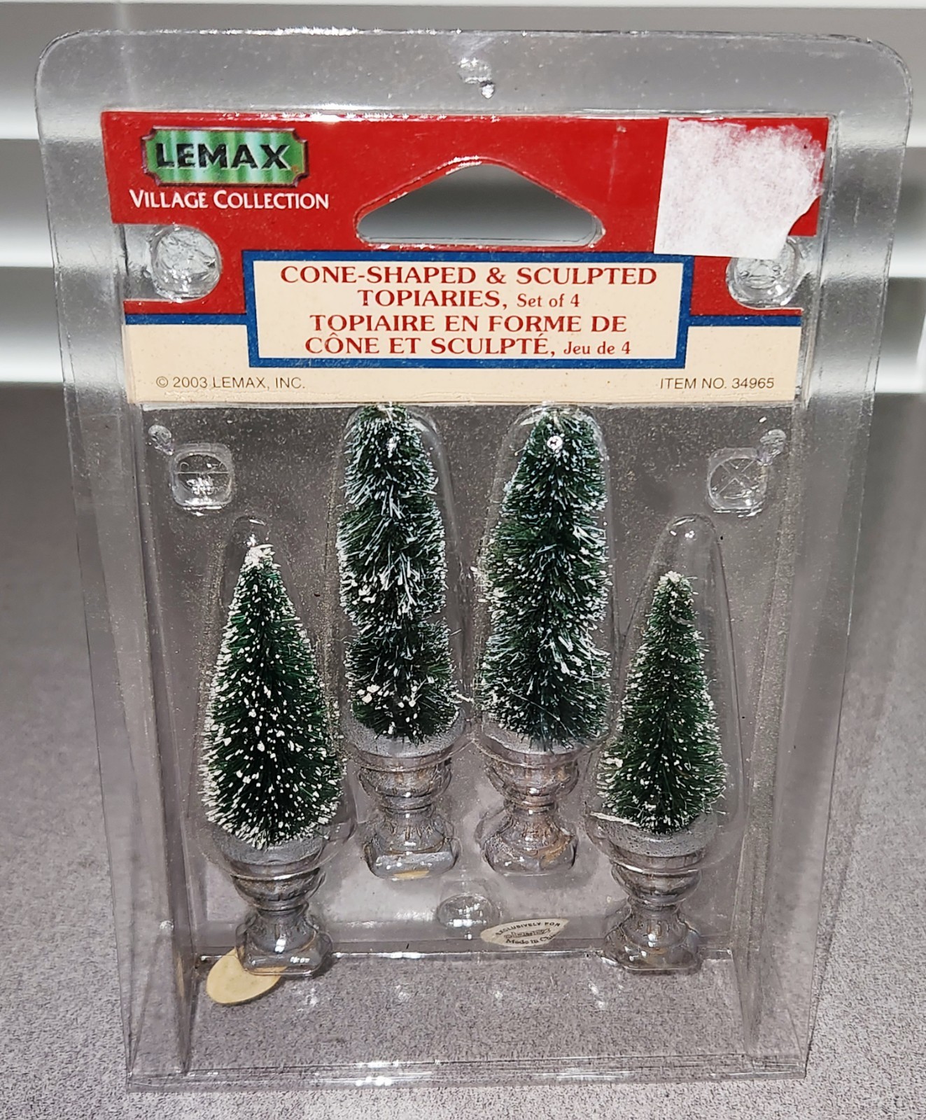 Lemax Cone Shaped & Sculpted Topiaries Set Of 4 New