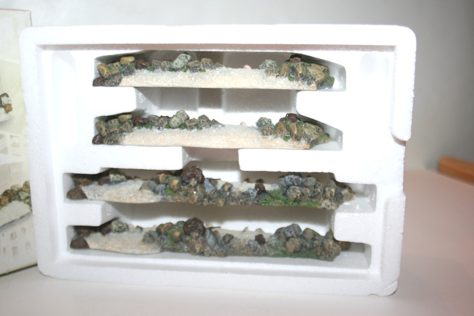 Dept 56 Seasons Bay Beach Front Extensions Set of 4 Sand & Stone 1998 Retired