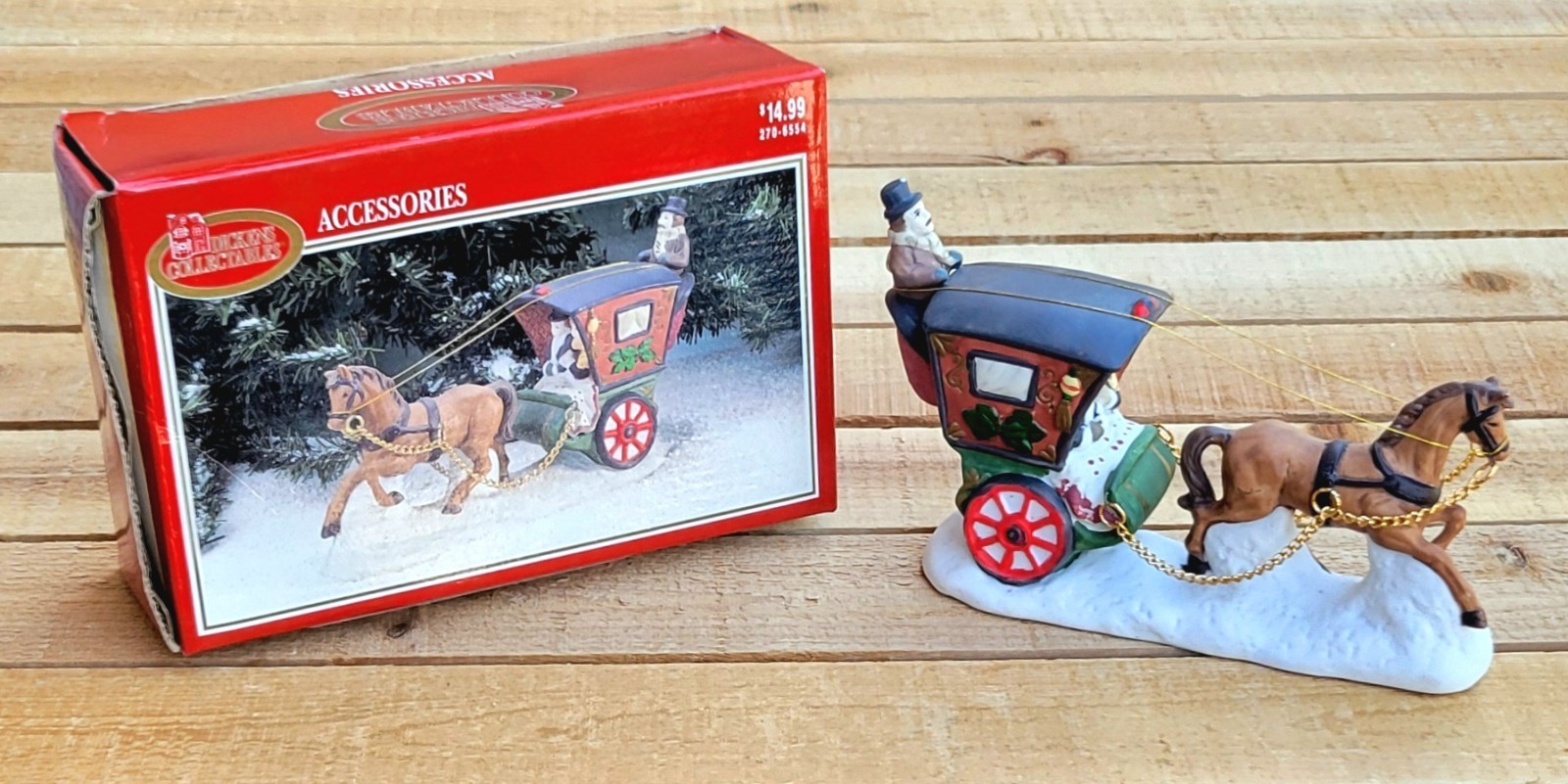 VINTAGE 1995 DICKENS COLLECTABLES ACCESSORIES ~CHRISTMAS HORSE-DRAWN CARRIAGE