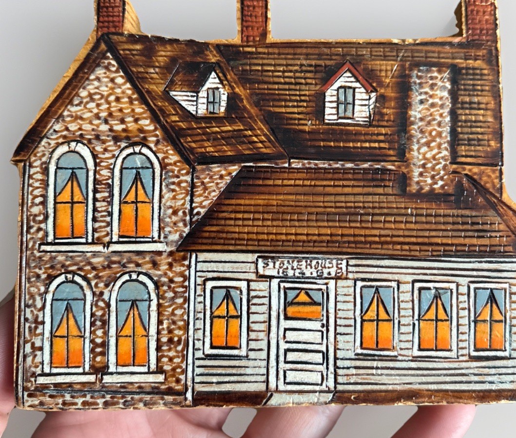 9 Pcs Vintage 1995 “Hands Of Kansas” Hand Carved/painted Houses Signed