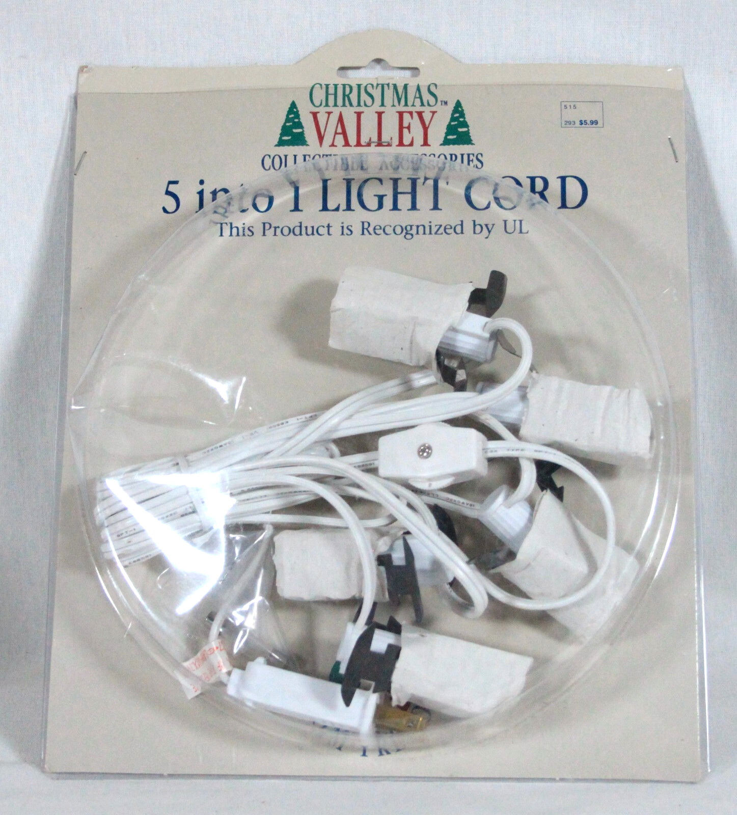 VTG CHRISTMAS VALLEY COLLECTIBLE ACCESSORIES 5 INTO 1 LIGHT CORD NEW IN PACKAGE