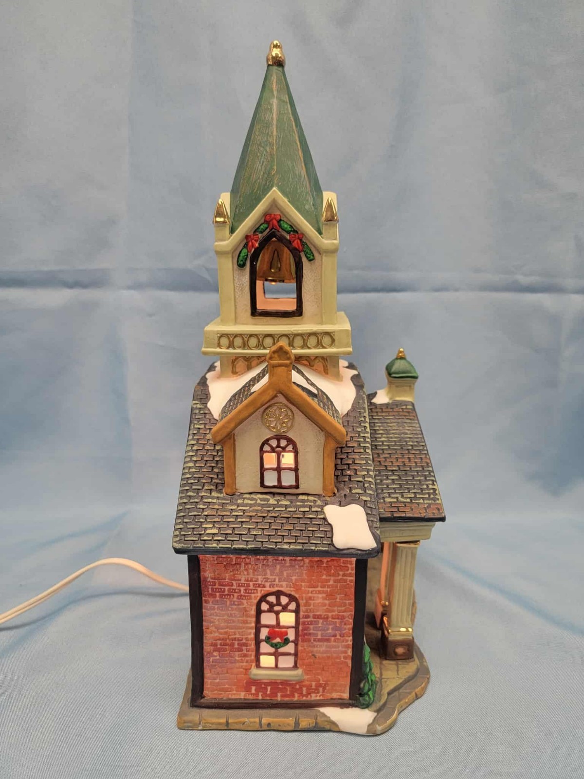 Galleria Christmas Village Lighted Church w/ Carolers & Tree Holiday Set (No…