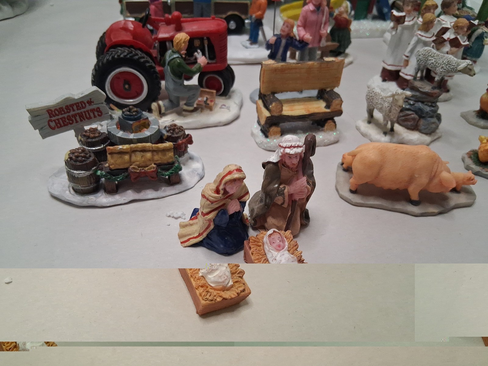 Lot Of 45 LEMAX,DEPT 56,ENCHANTED Christmas Figurines/Trees SEE DESCRIPTION