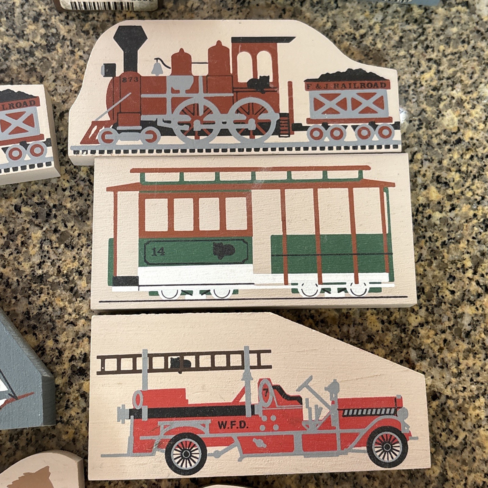 Cat’s Meow Village Accessories Lot Trees Gazebo Train Fire truck Flowers Mail