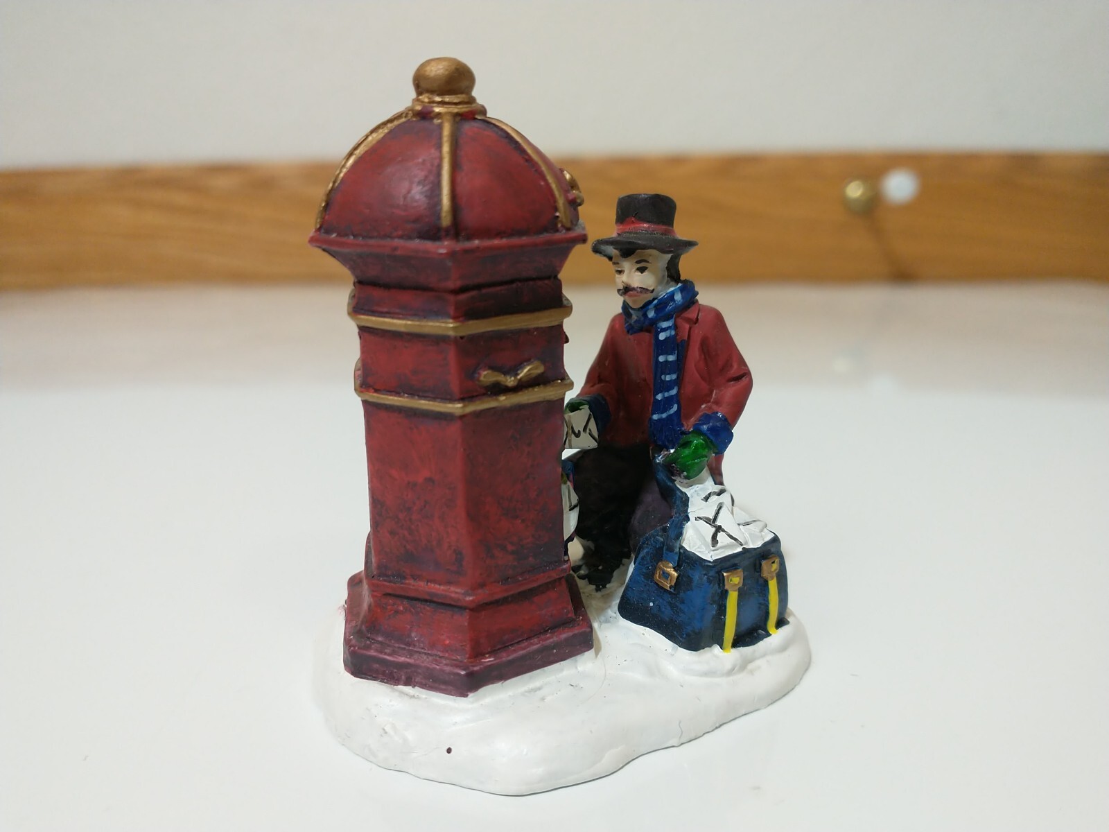 Christmas Village Post Box Card Mail Gift Accessory Poly Resin 3″ Figure Mailbox