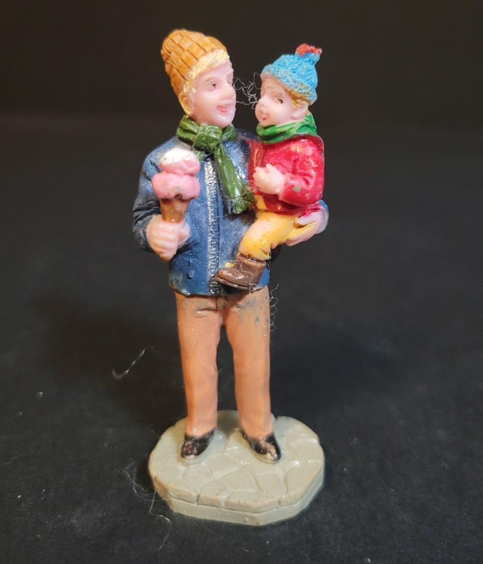 Lemax Christmas Village Town Sharing Ice Cream 62318 Father Son Carnival Circus