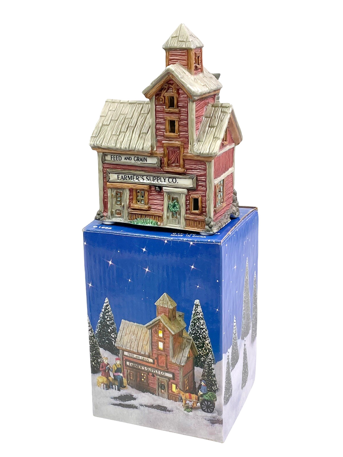 Christmas Village Home Town Village Collection “FEED AND GRAIN” 1995 NOS 7-1822
