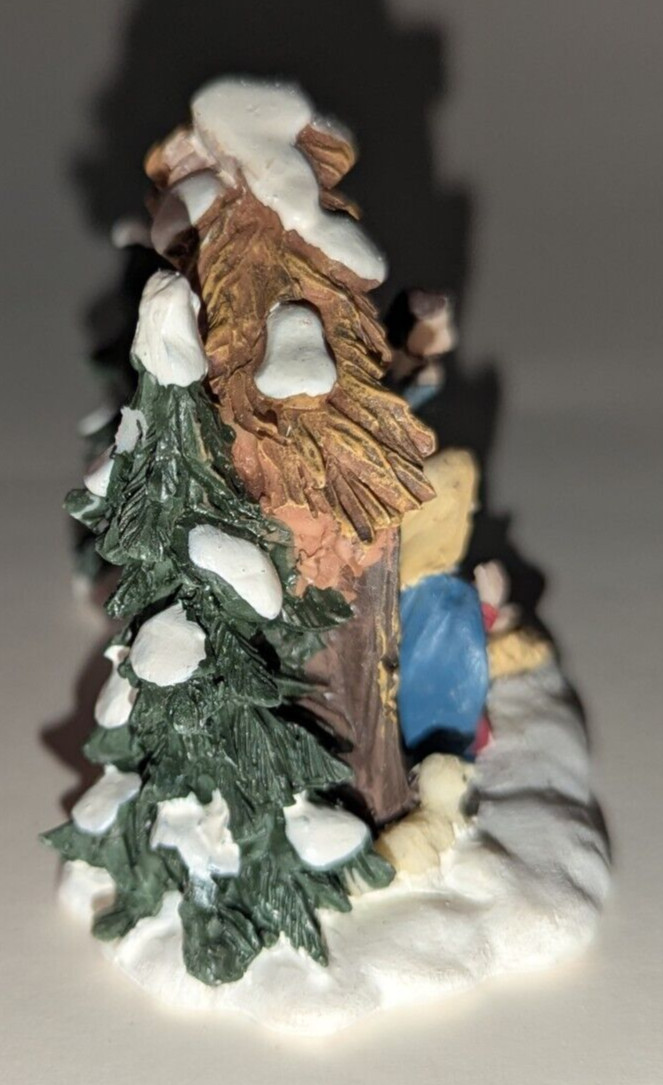 Christmas Village Nativity Scene Mary Joseph Baby Jesus Sheep In Manger Figurine