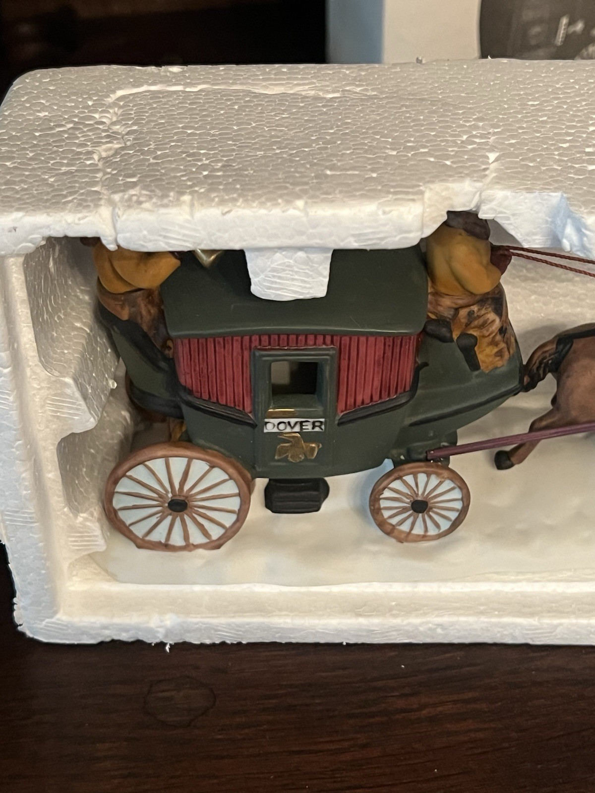 VTG 1988 Dept 56 Heritage Village Horse Drawn Carriage Dover Coach Retired