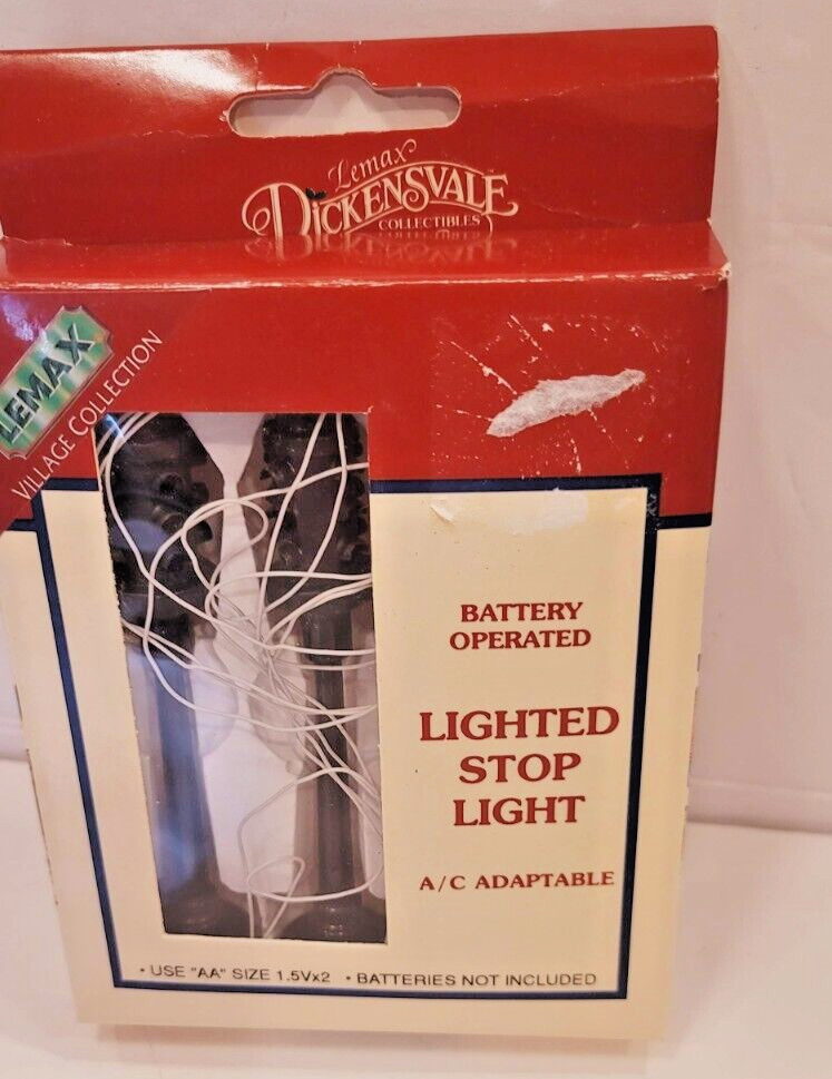 Lemax Dickensvale Flashing Light-up Traffic Lights Lighted Stop Light Box of 2