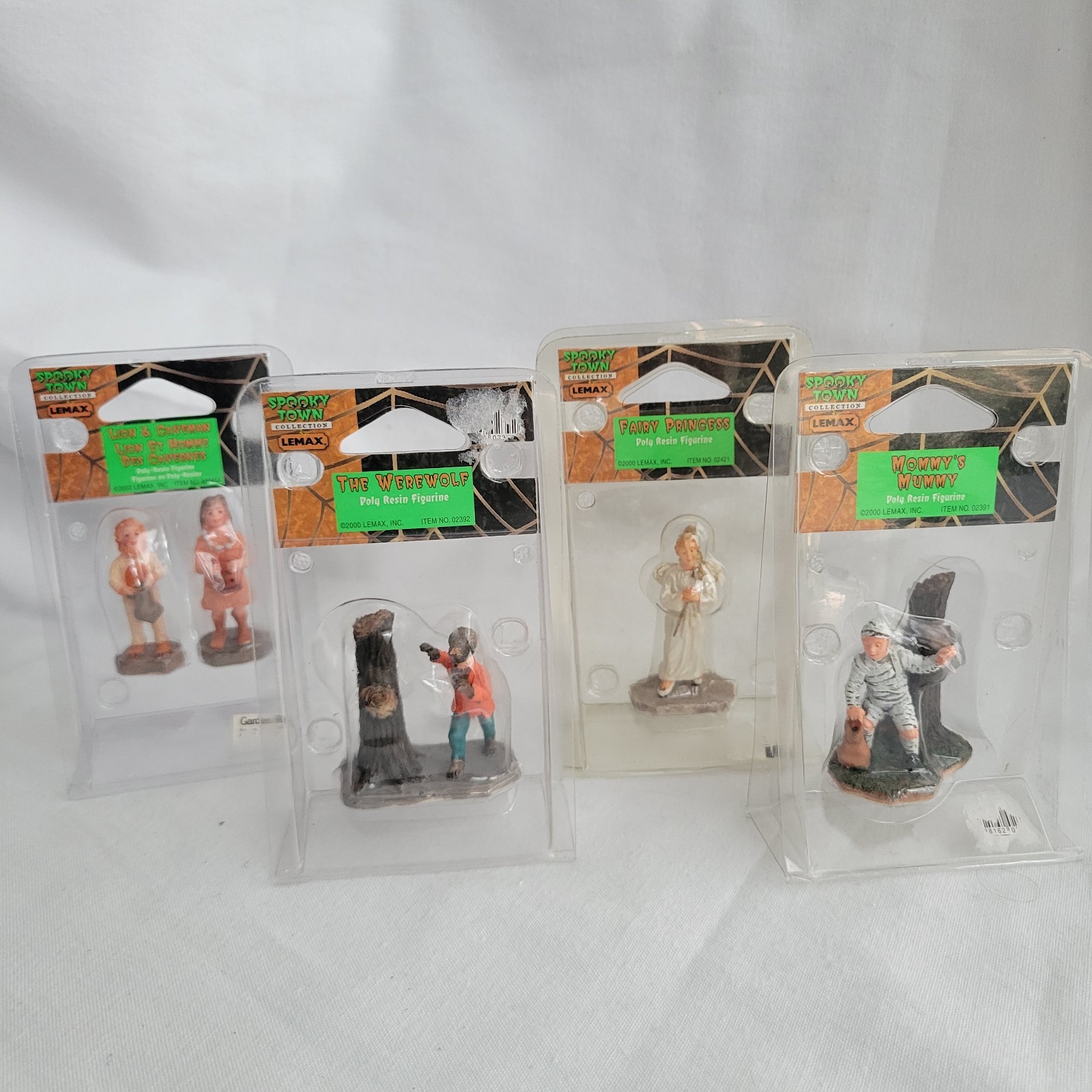 Lot VTG Lemax Spooky Town Figure Mummy Princess Werewolf Lion Caveman Halloween