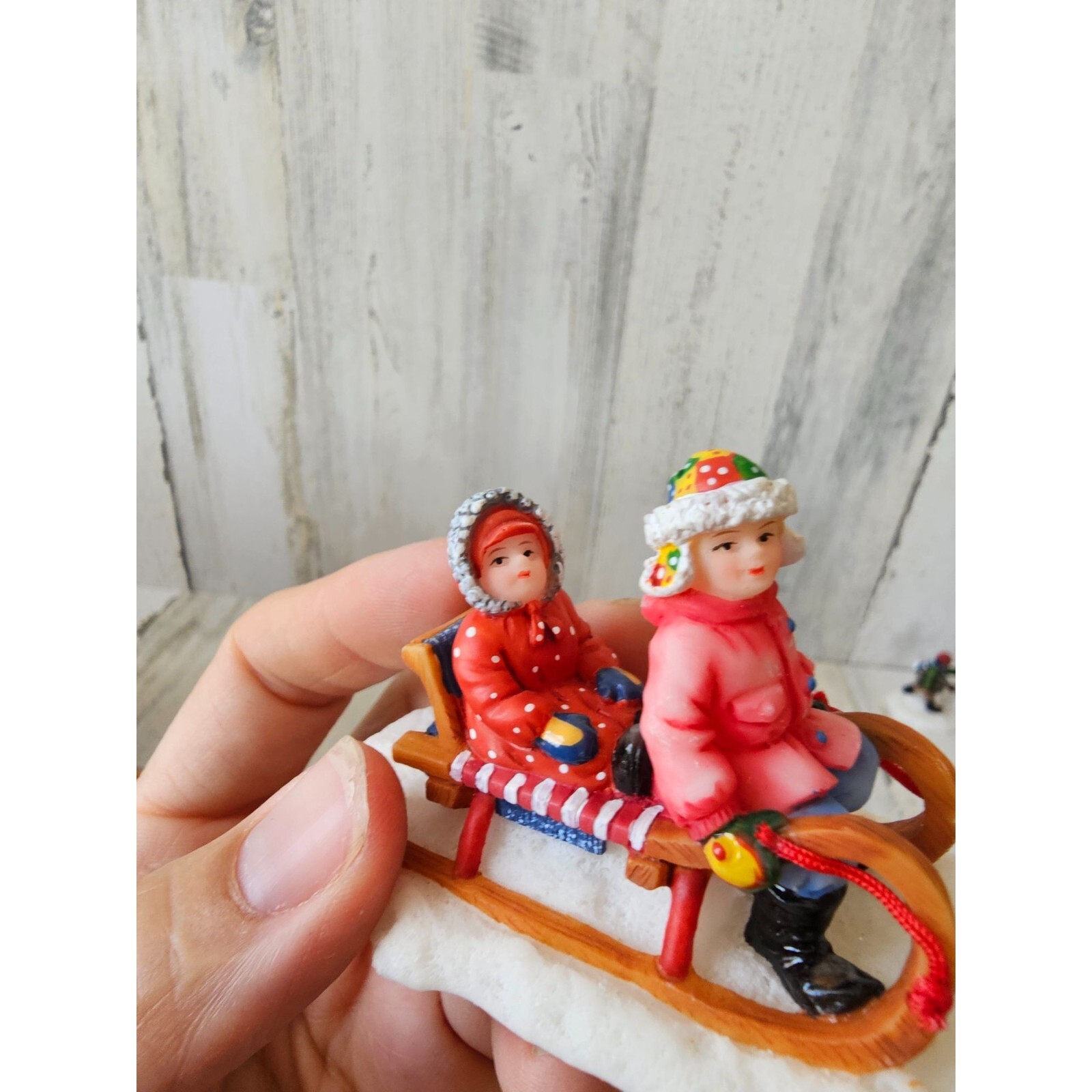 Owell kids sledding people accessory Xmas village