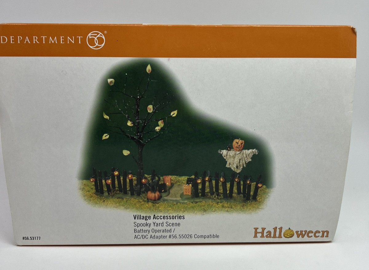 Dept 56 Halloween Village Accessories Spooky Yard Scene #56.53177 Ghost Fence